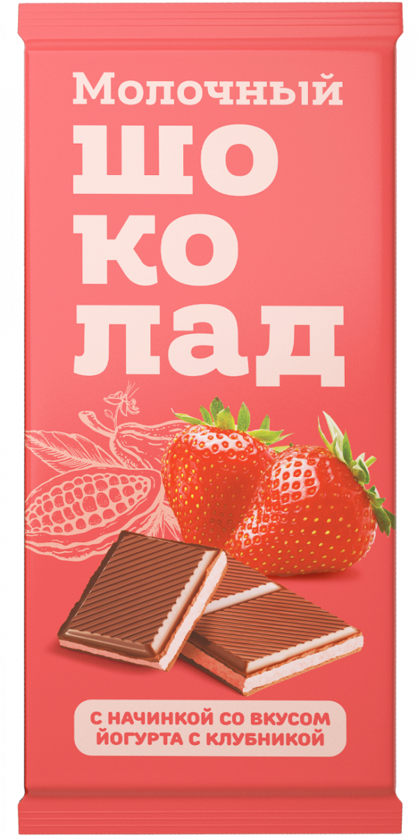 №1 Меренга Шоколад молочный с начинкой Йогурт-Клубника,(блок 24шт по 80г)   в Салавате